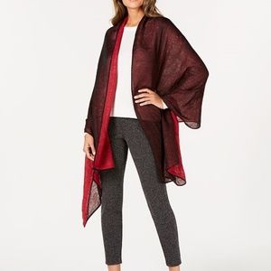 Cejon Oversized Metallic Wave Colorblocked Wrap Perfect For the Holidays